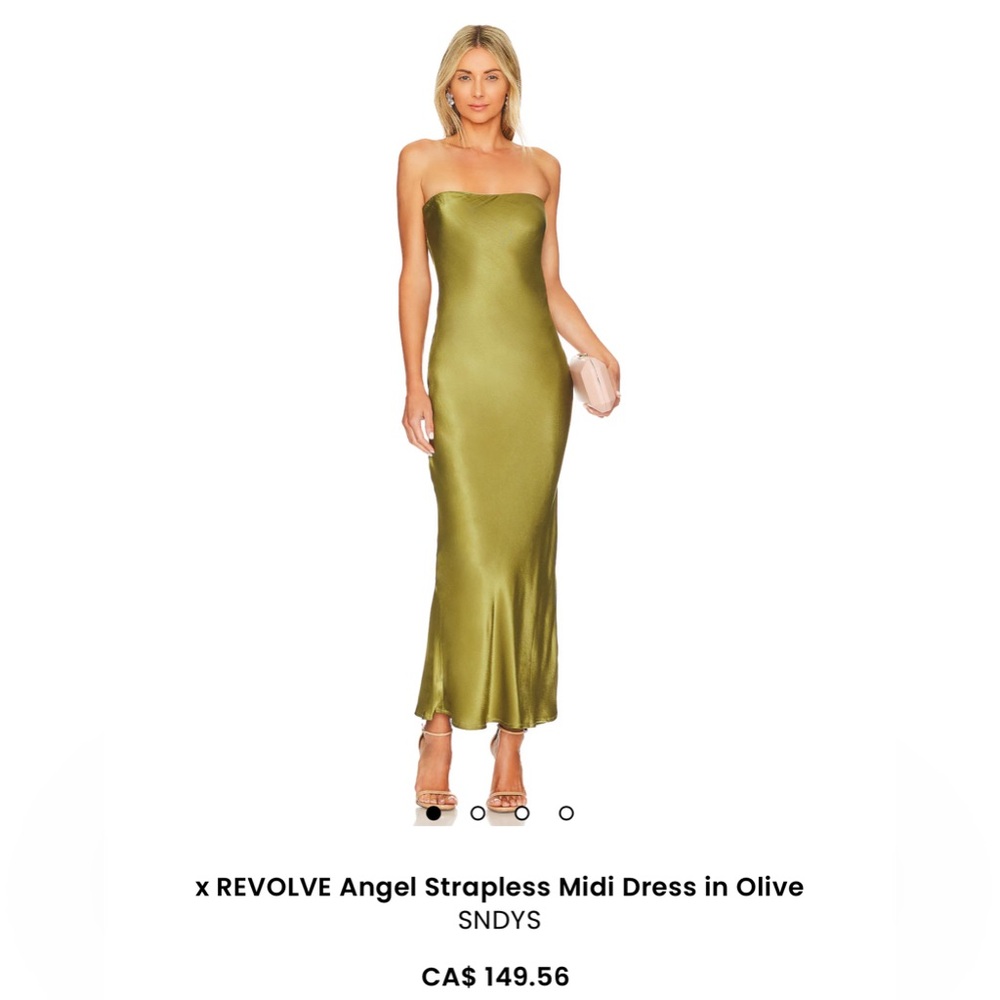 SNDYS Olive Strapless Midi Dress from Revolve